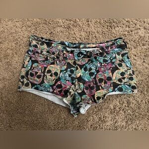 Lovesick Multicolor Skull Pattern Shorts